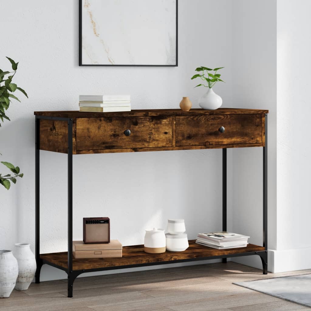 Konzolni stol boja hrasta 100 x 34,5 x 75 cm konstruirano drvo