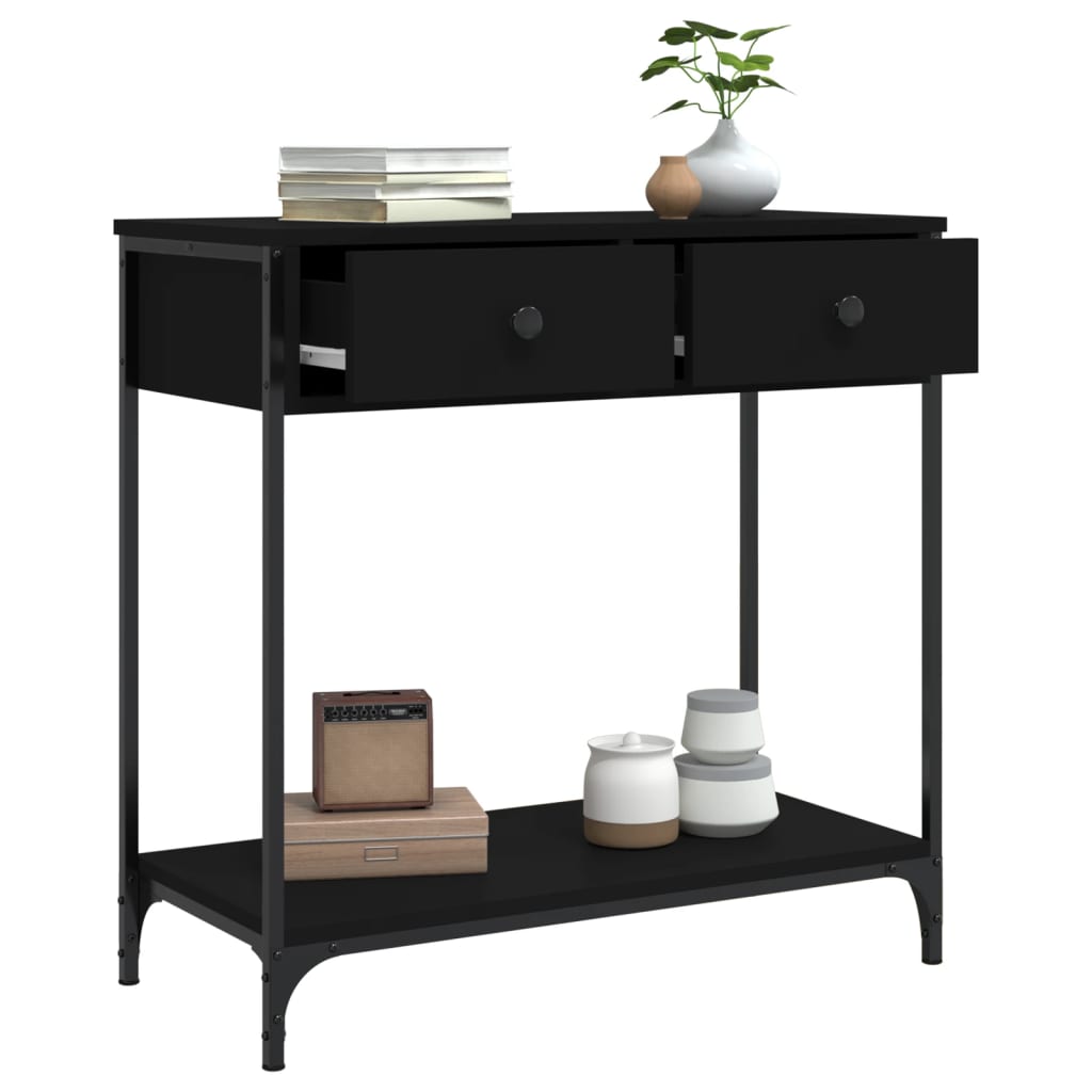 Konzolni stol crni 75 x 34,5 x 75 cm od konstruiranog drva
