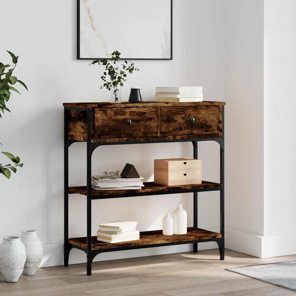 Konzolni stol boja hrasta 72,5 x 25 x 75 cm konstruirano drvo
