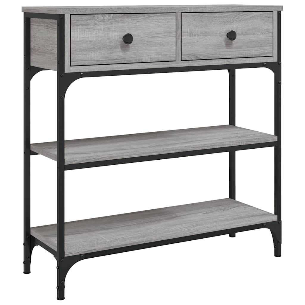 Konzolni stol siva boja hrasta 72,5x25x75 cm konstruirano drvo