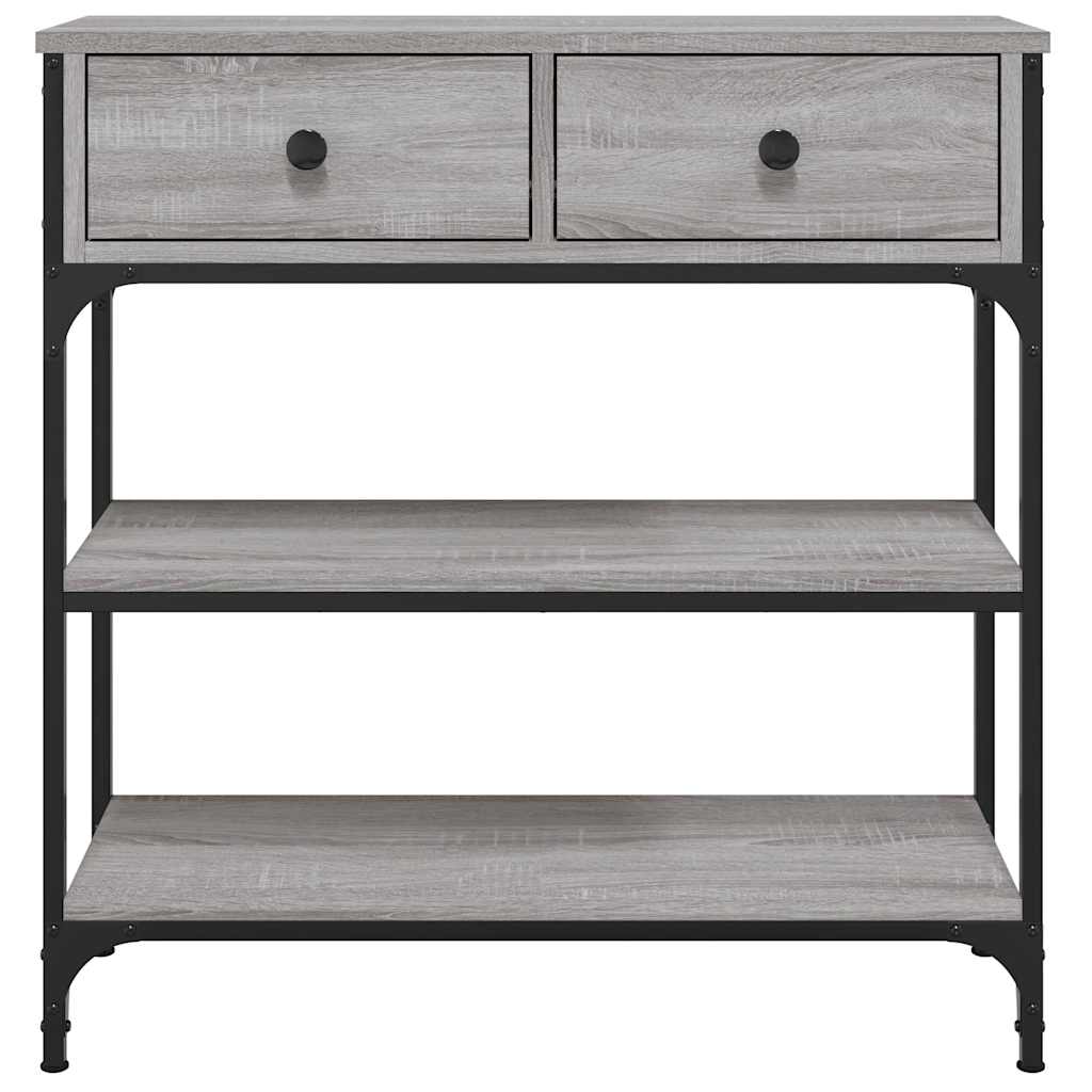 Konzolni stol siva boja hrasta 72,5x25x75 cm konstruirano drvo