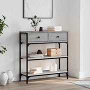 Konzolni stol siva boja hrasta 72,5x25x75 cm konstruirano drvo