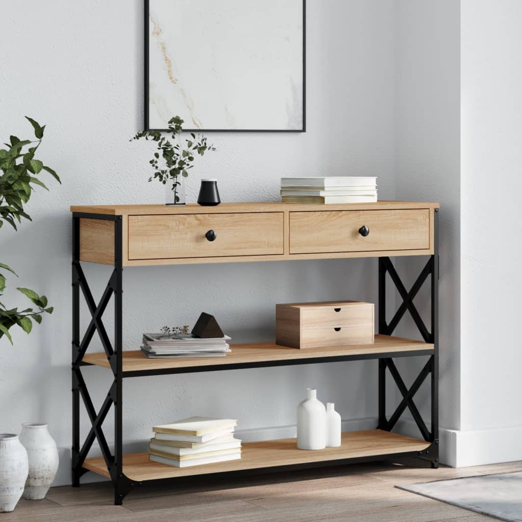 Konzolni stol boja hrasta sonome 100x28x75 cm konstruirano drvo