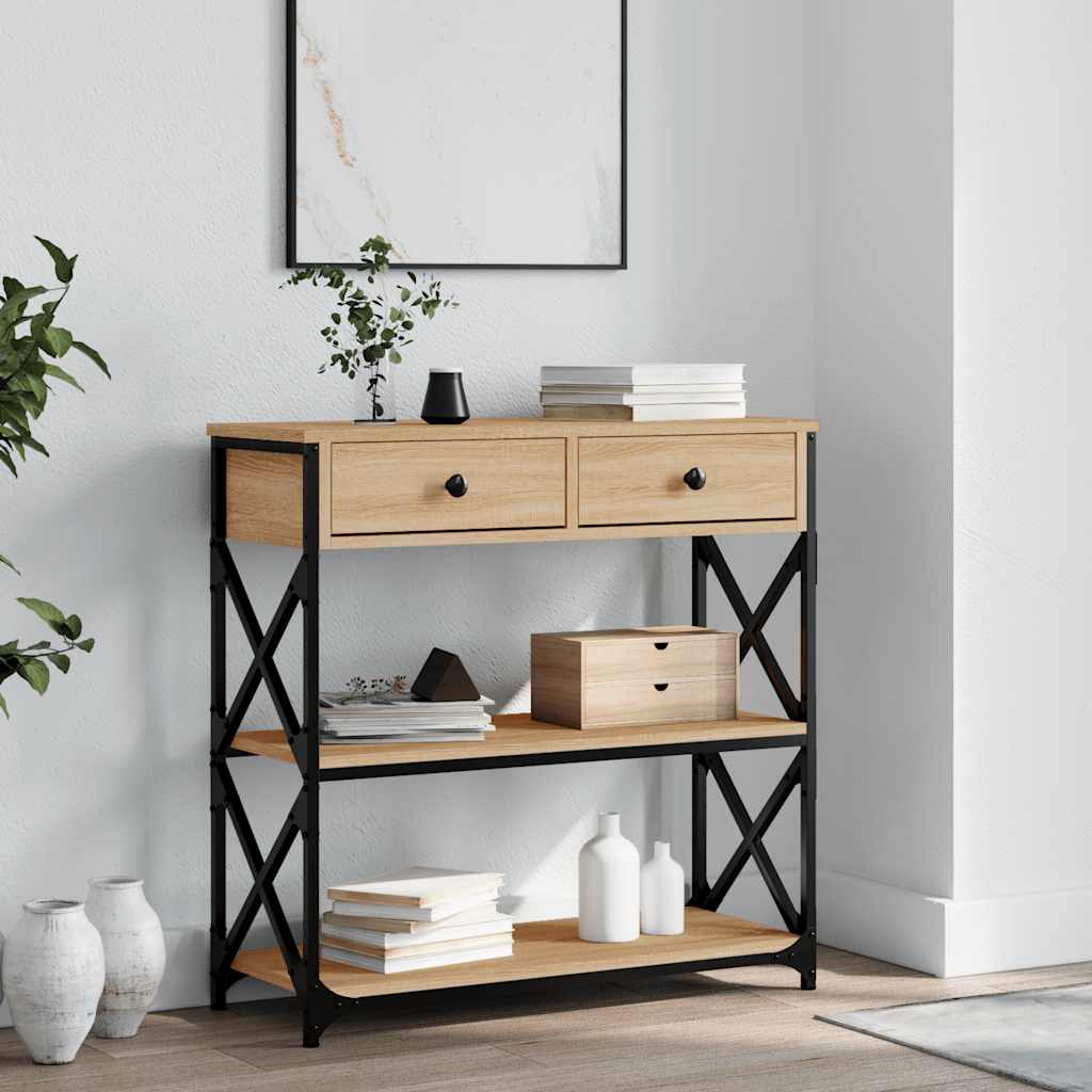 Konzolni stol boja hrasta sonome 75x28x75 cm konstruirano drvo