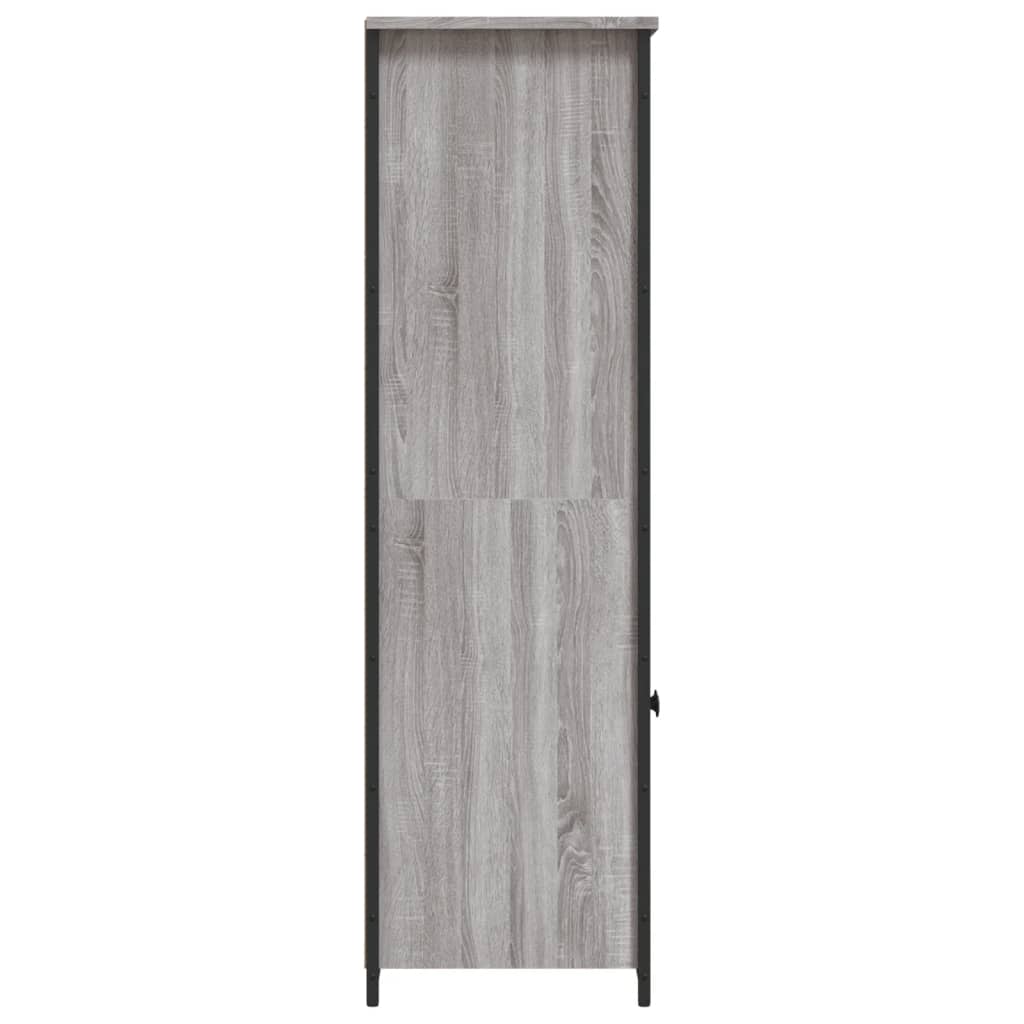 Visoka komoda siva boja hrasta 62x36x121,5 cm konstruirano drvo