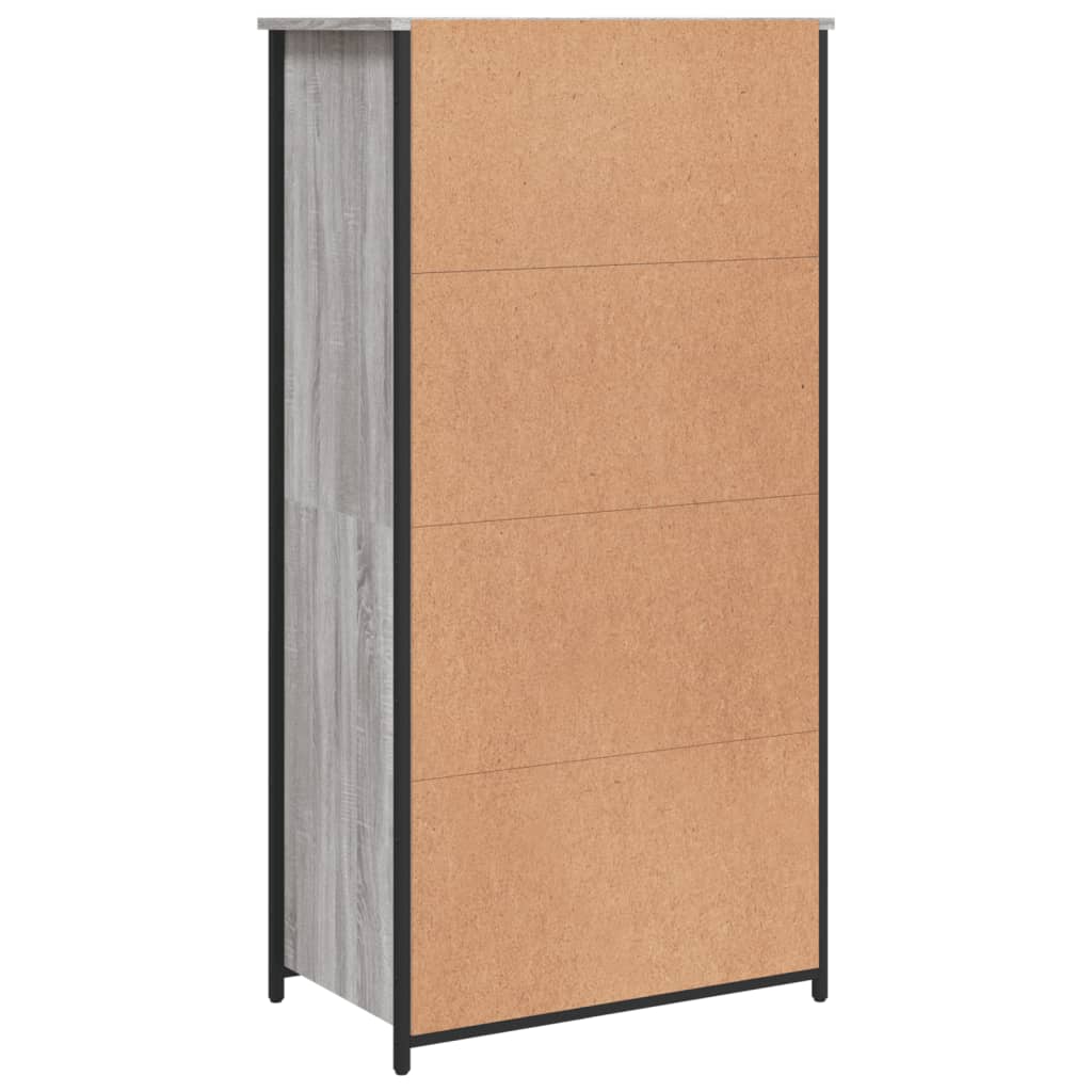 Visoka komoda siva boja hrasta 62x36x121,5 cm konstruirano drvo