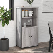 Visoka komoda siva boja hrasta 62x36x121,5 cm konstruirano drvo