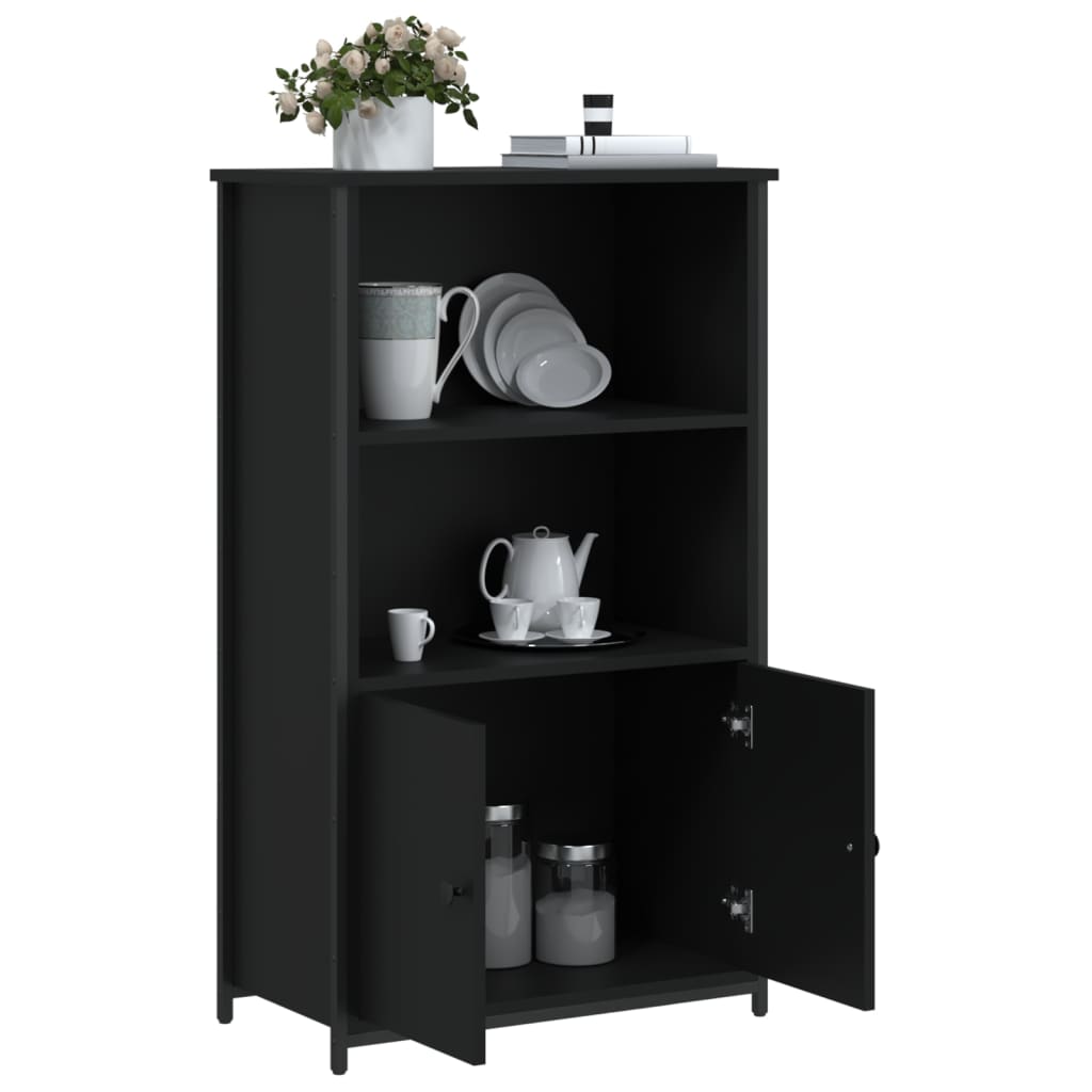 Visoka komoda crna 62 x 32 x 103,5 cm od konstruiranog drva