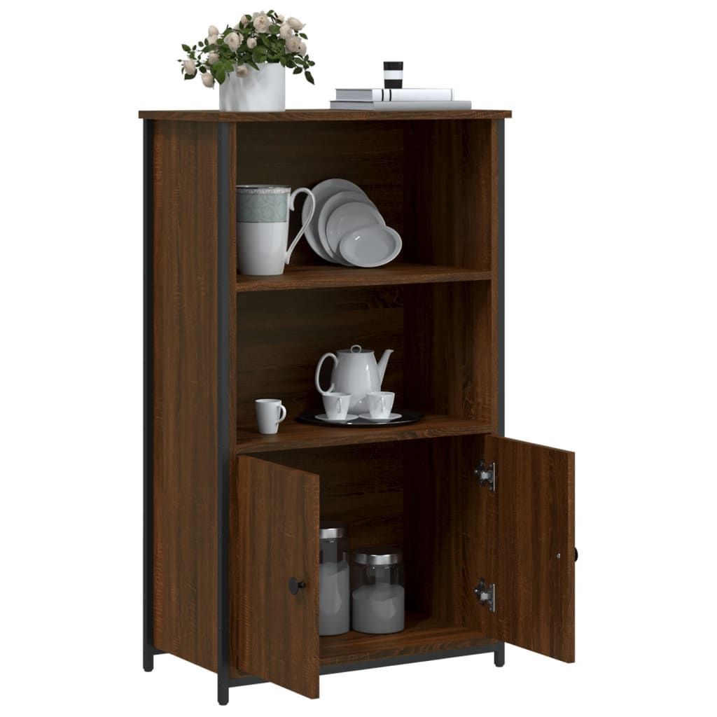 Visoka komoda smeđa boja hrasta 62x32x103,5cm konstruirano drvo