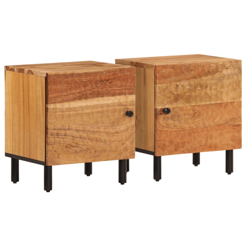 Noćni ormarići 2 kom 40 x 33 x 46 cm masivno bagremovo drvo