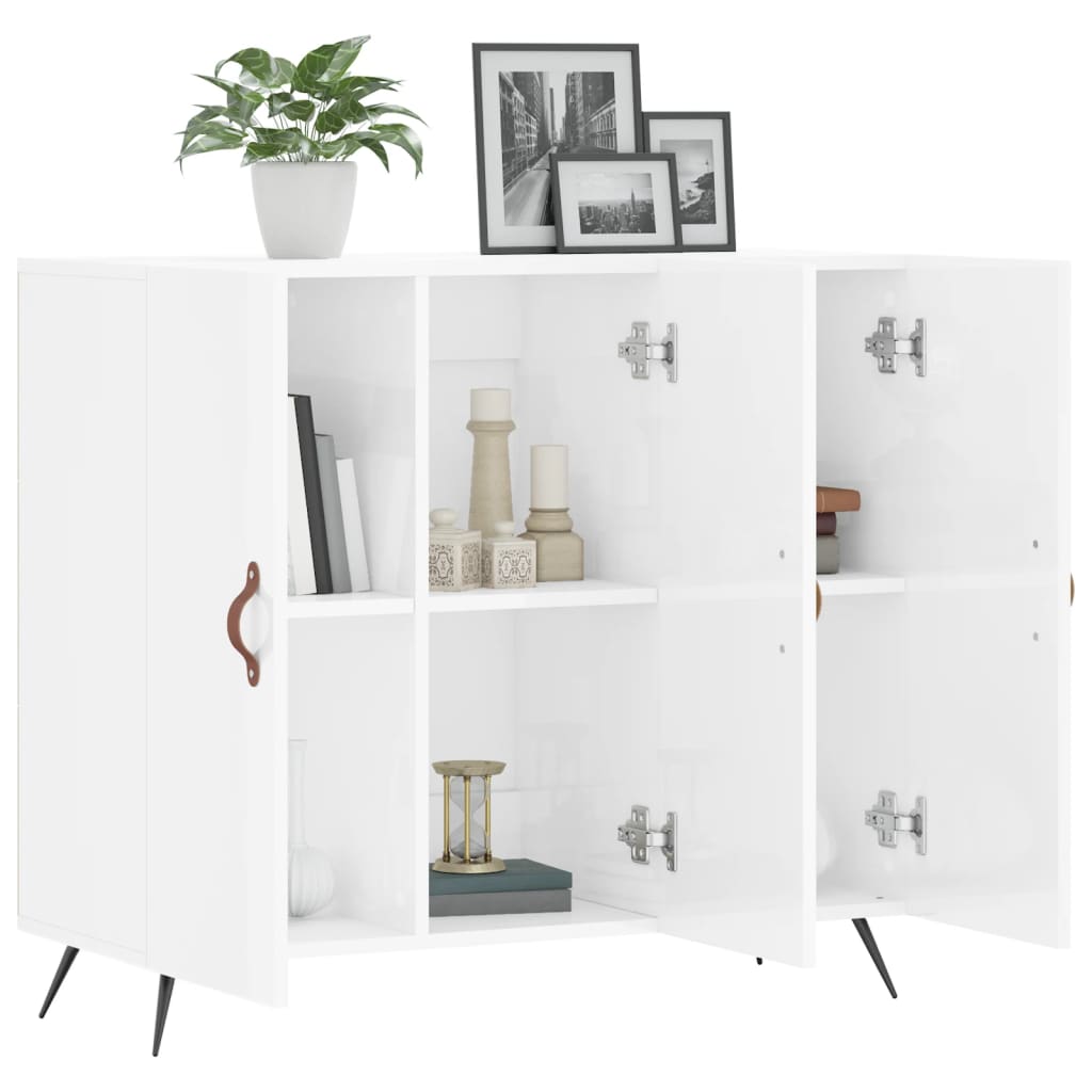 Komoda sjajna bijela 90x34x80 cm od konstruiranog drva