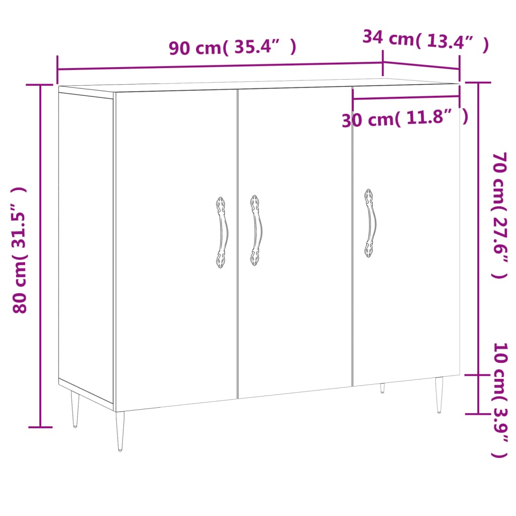 Komoda boja hrasta sonome 90 x 34 x 80 cm konstruirano drvo