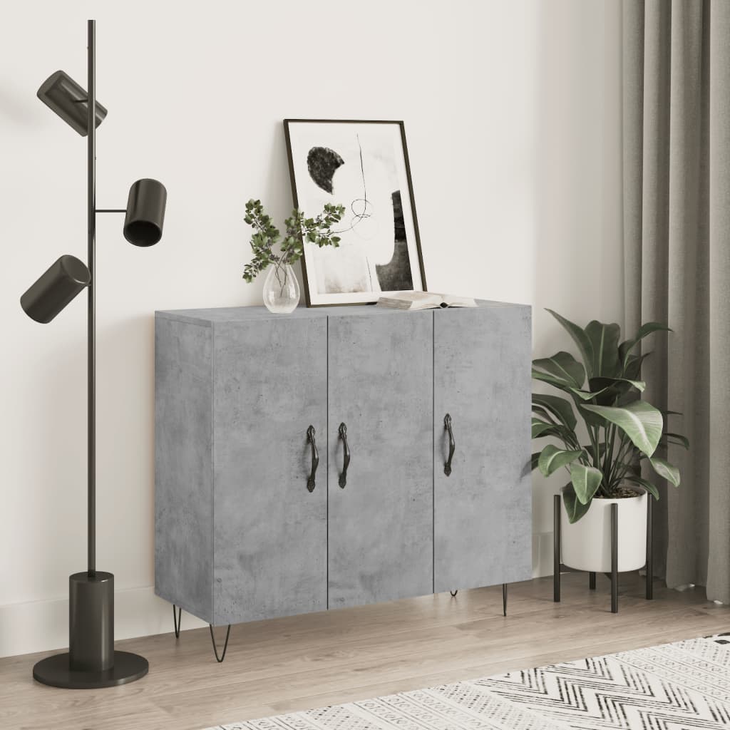 Komoda siva boja betona 90x34x80 cm od konstruiranog drva