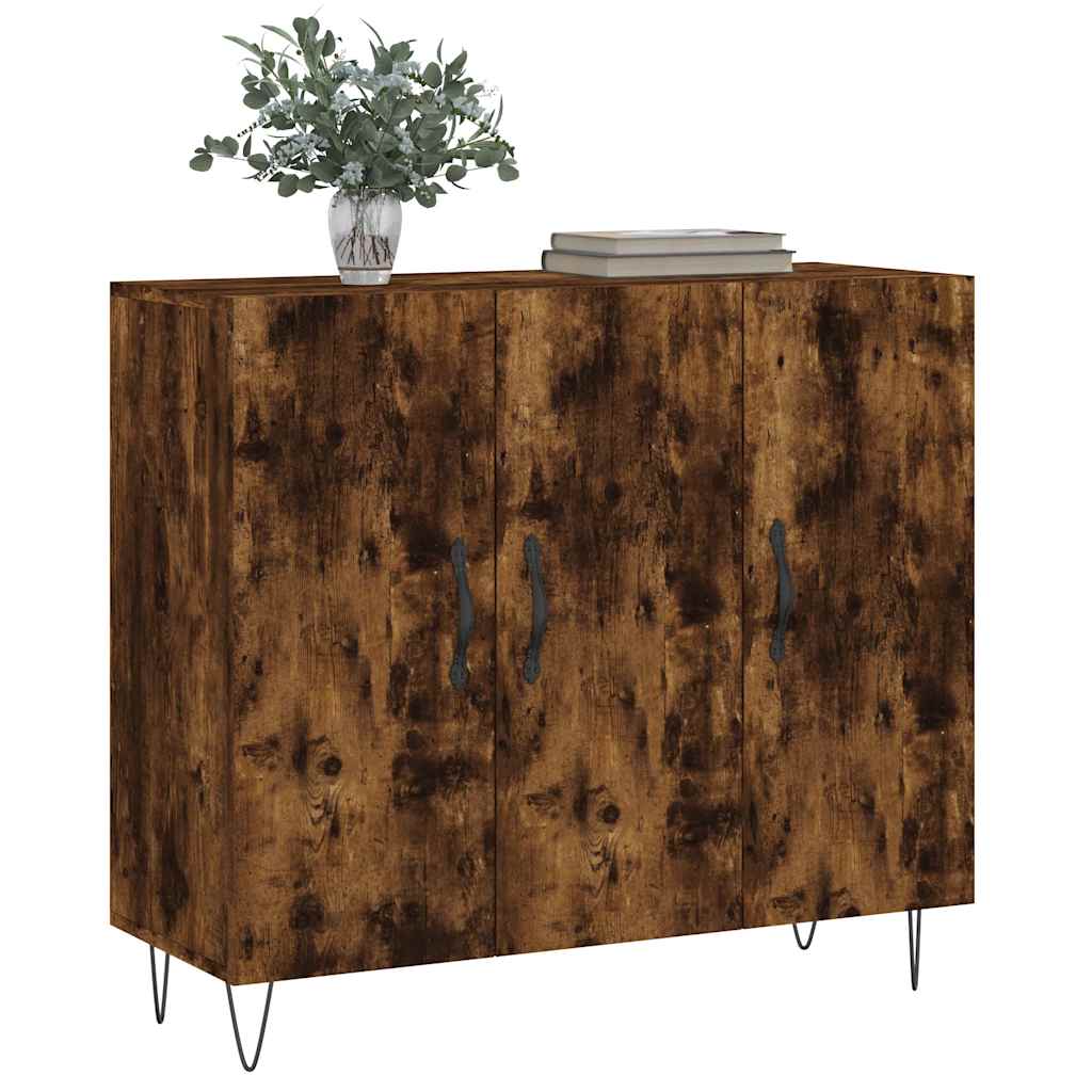 Komoda boja dimljenog hrasta 90 x 34 x 80 cm konstruirano drvo