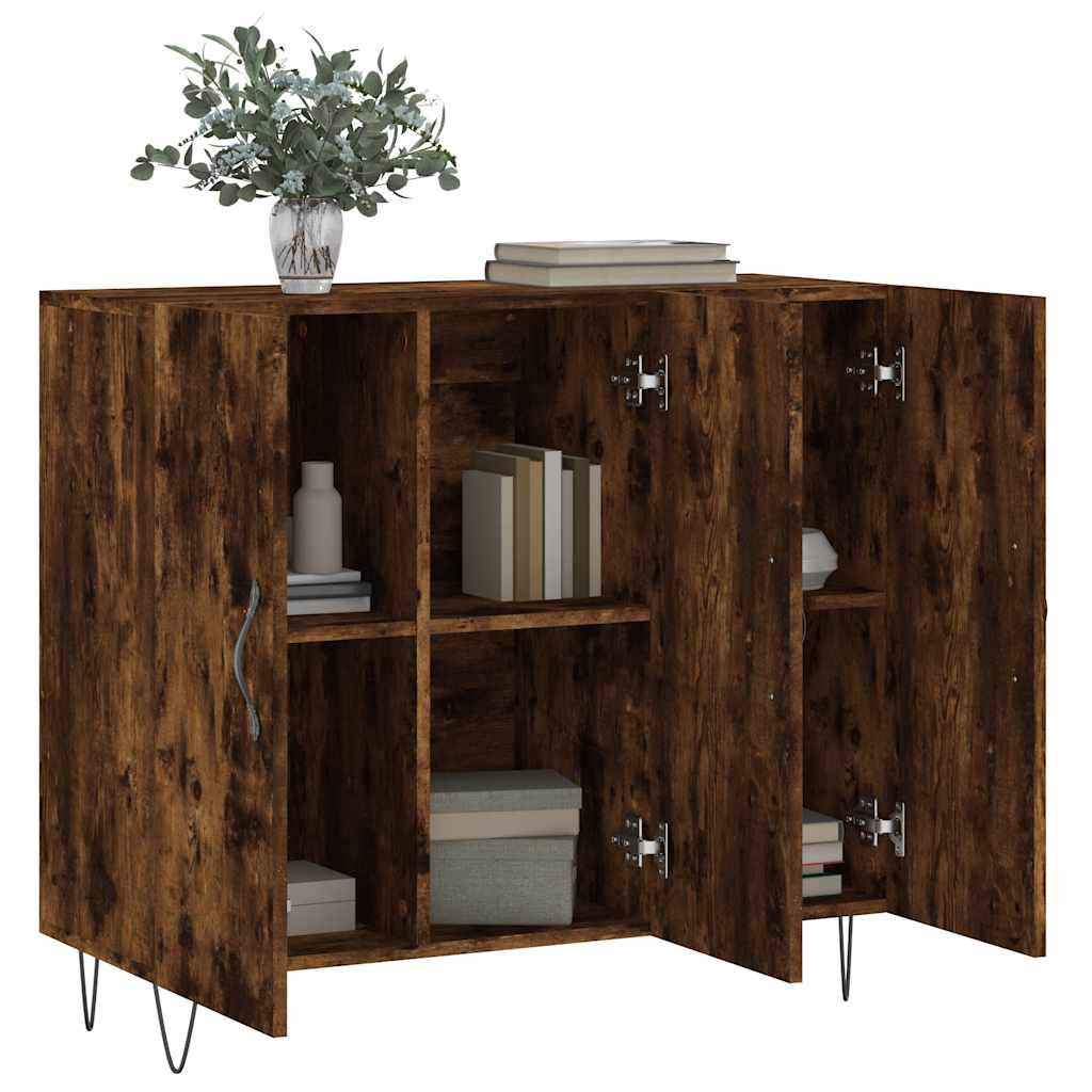 Komoda boja dimljenog hrasta 90 x 34 x 80 cm konstruirano drvo