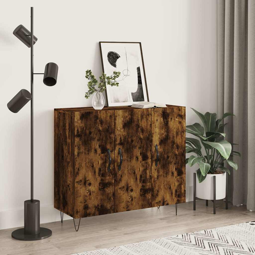 Komoda boja dimljenog hrasta 90 x 34 x 80 cm konstruirano drvo