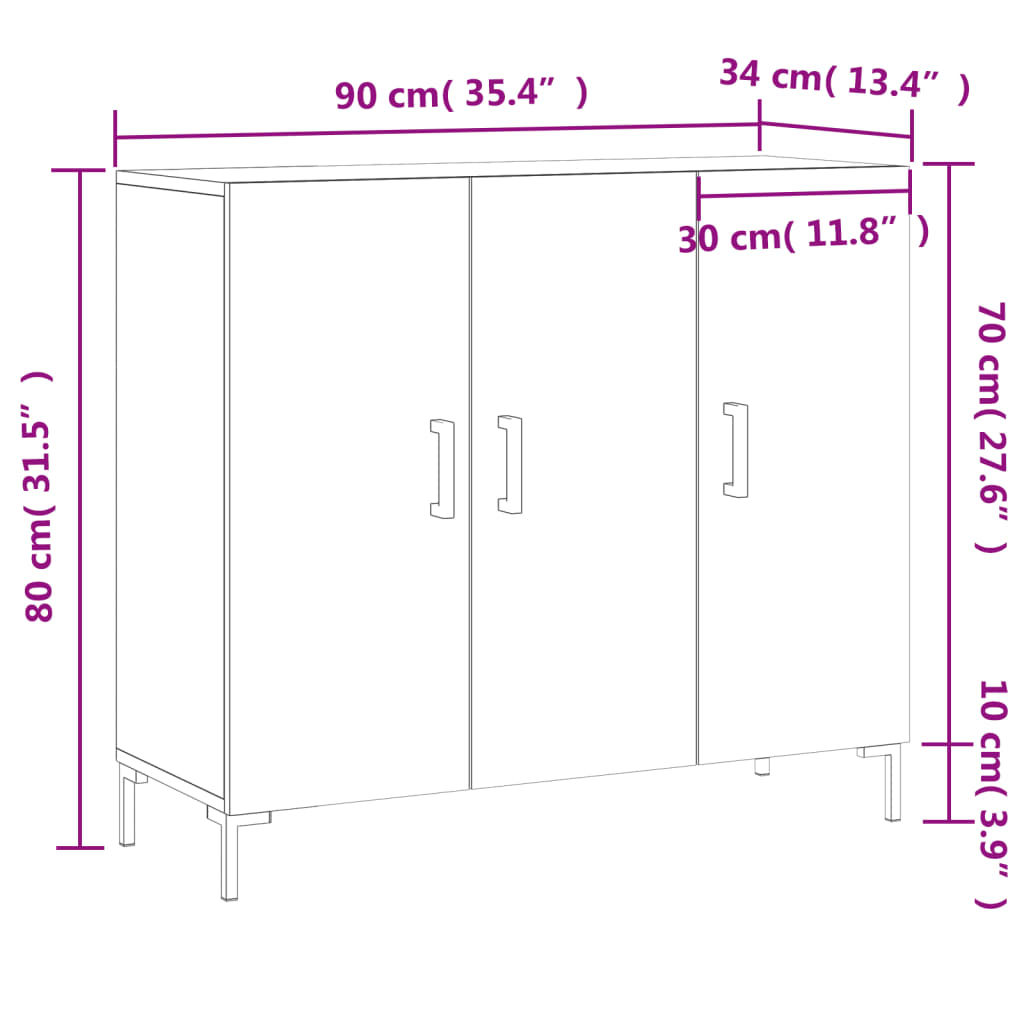 Komoda boja hrasta sonome 90x34x80 cm od konstruiranog drva