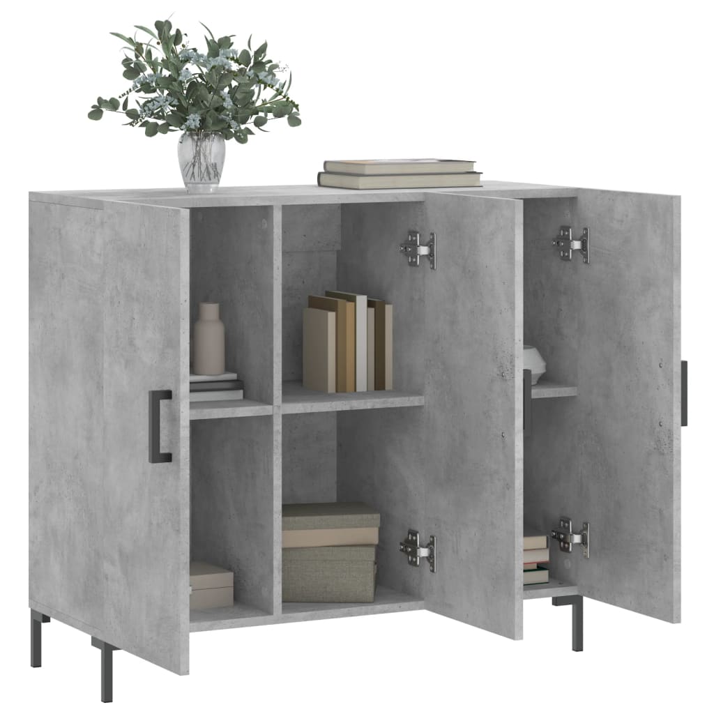 Komoda siva boja betona 90x34x80 cm od konstruiranog drva