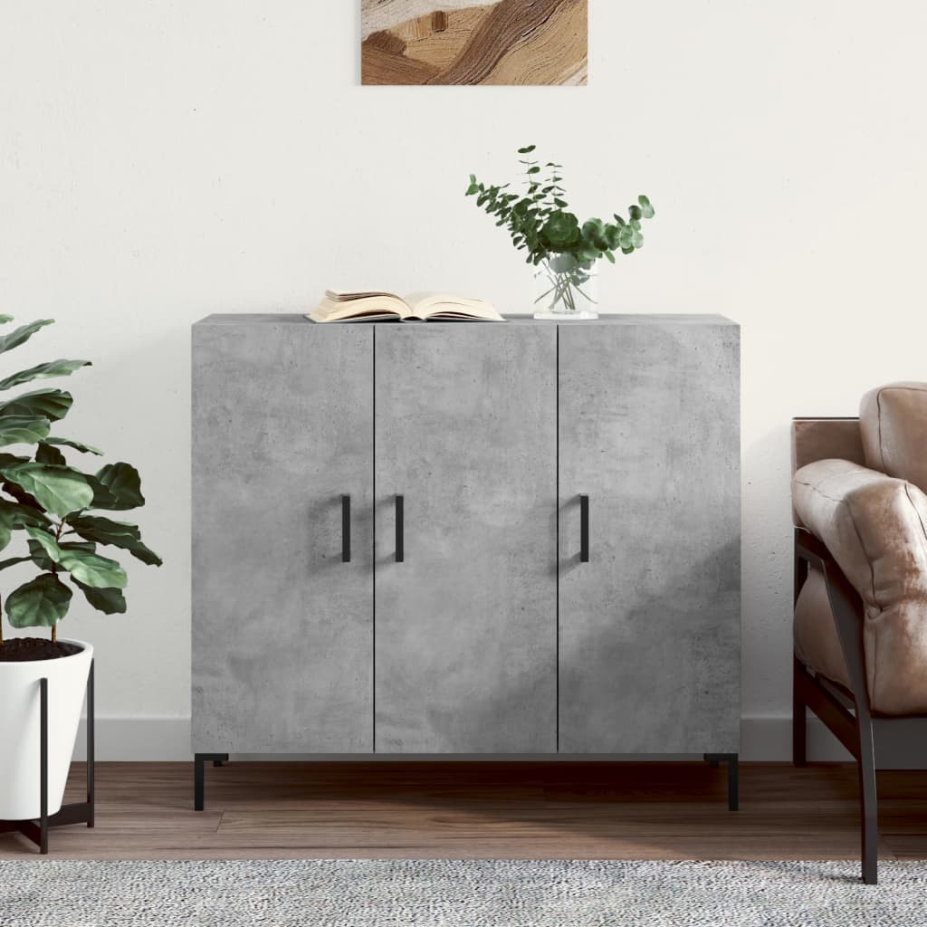 Komoda siva boja betona 90x34x80 cm od konstruiranog drva