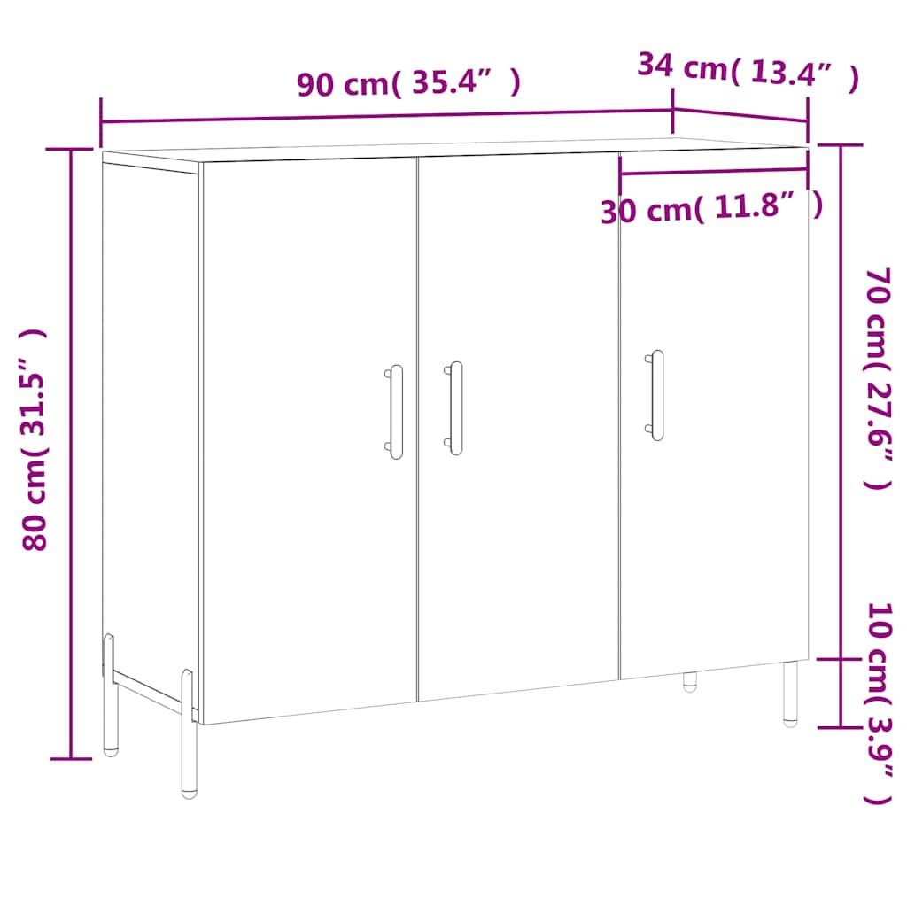 Komoda bijela 90x34x80 cm od konstruiranog drva