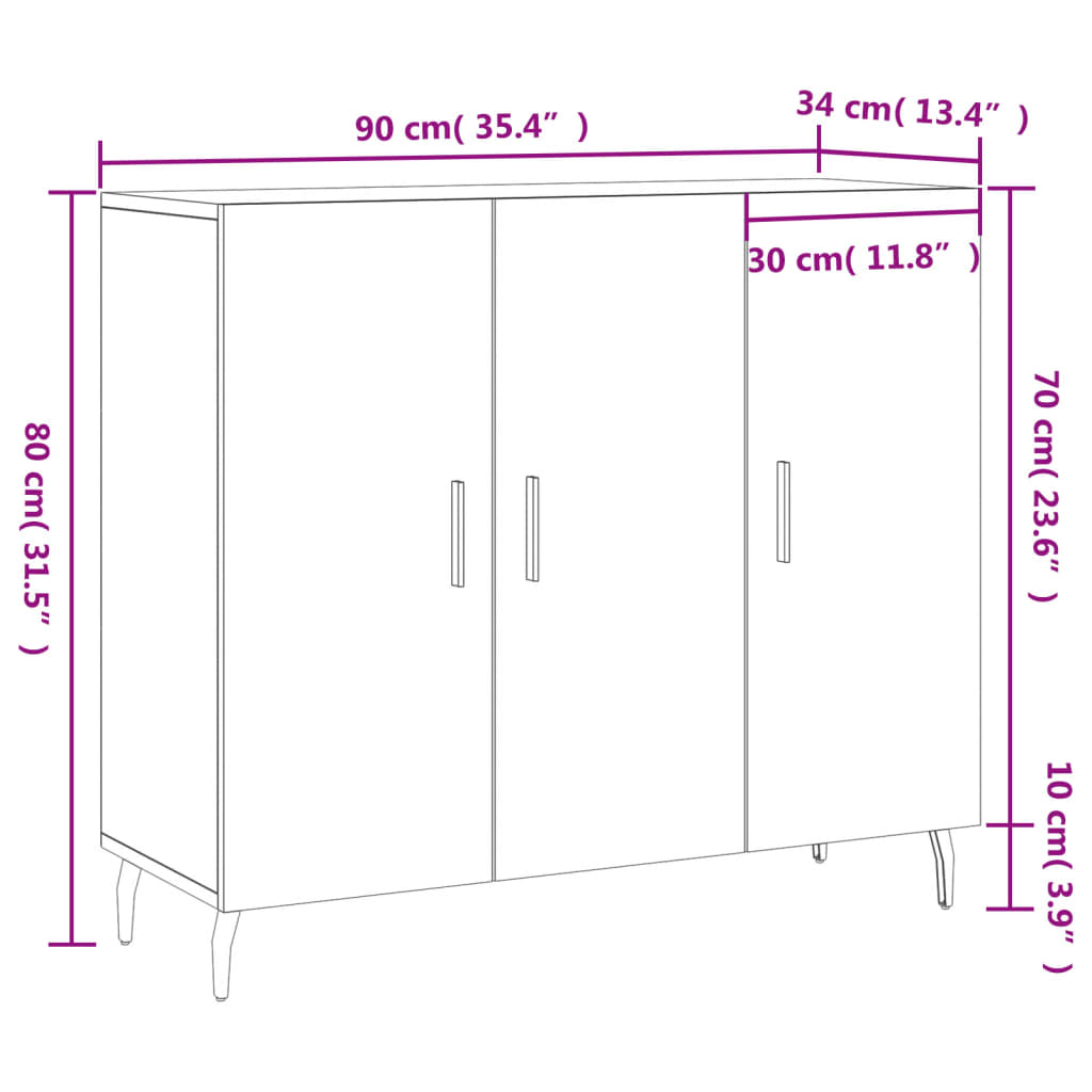 Komoda boja hrasta sonome 90x34x80 cm od konstruiranog drva