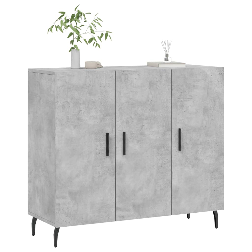 Komoda siva boja betona 90x34x80 cm od konstruiranog drva