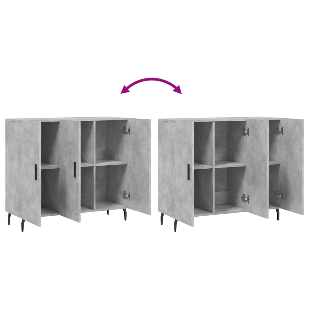 Komoda siva boja betona 90x34x80 cm od konstruiranog drva