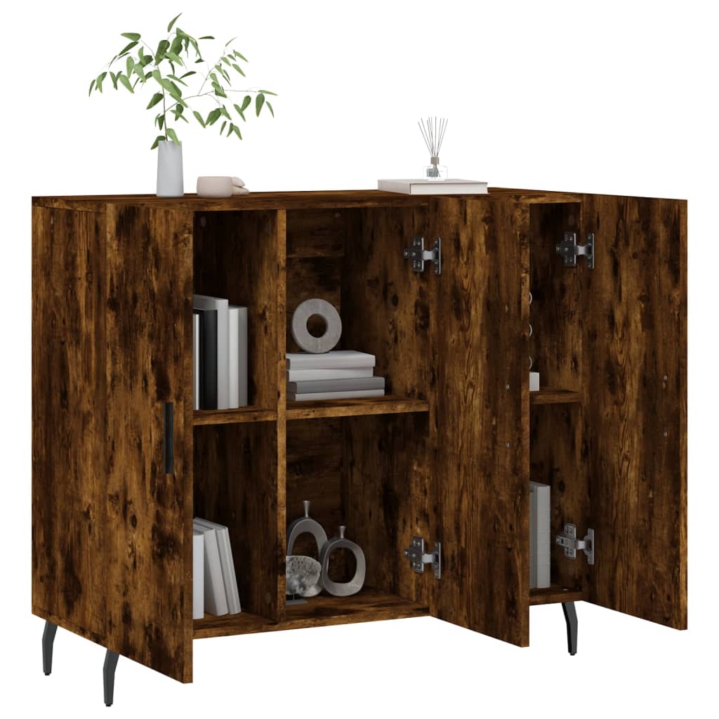 Komoda boja dimljenog hrasta 90 x 34 x 80 cm konstruirano drvo