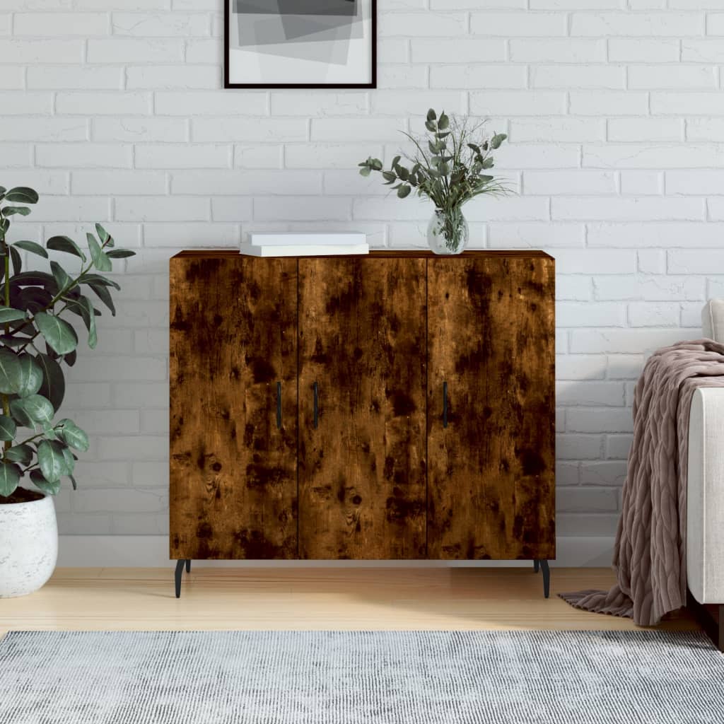 Komoda boja dimljenog hrasta 90 x 34 x 80 cm konstruirano drvo