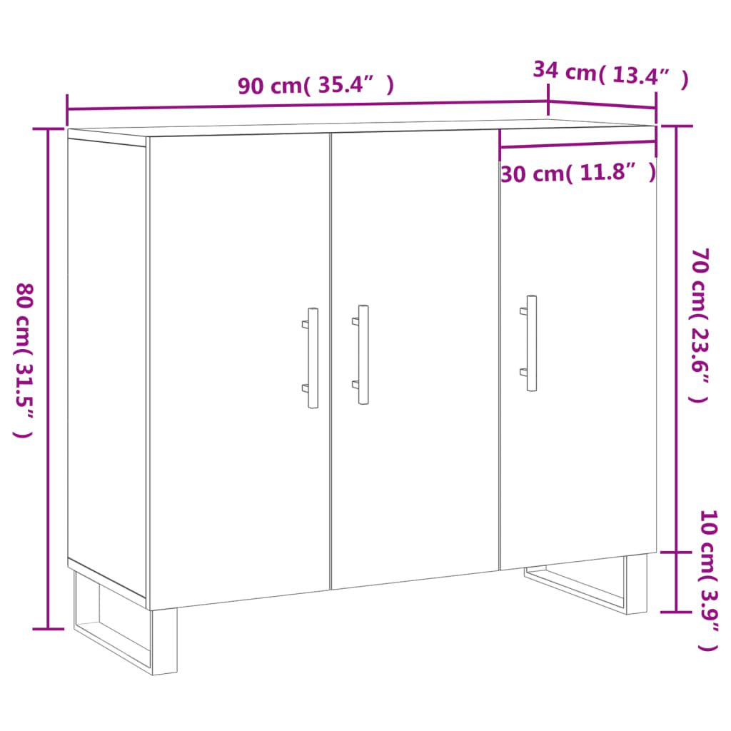 Komoda boja hrasta sonome 90 x 34 x 80 cm konstruirano drvo