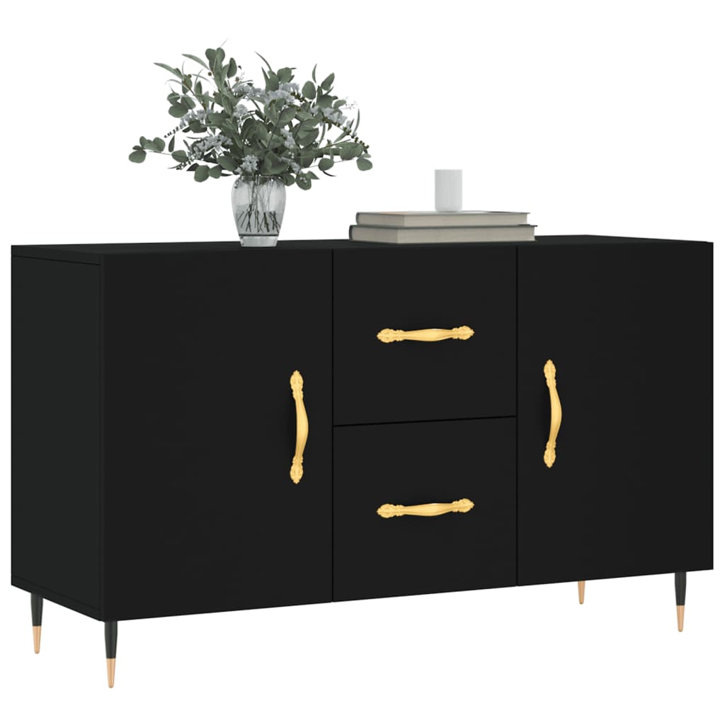 Komoda crna 100 x 36 x 60 cm od konstruiranog drva