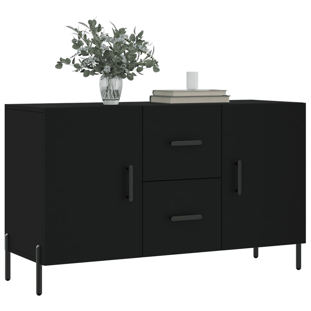 Komoda crna 100 x 36 x 60 cm od konstruiranog drva