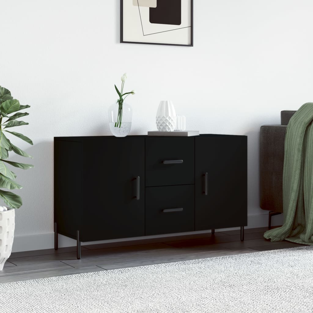 Komoda crna 100 x 36 x 60 cm od konstruiranog drva