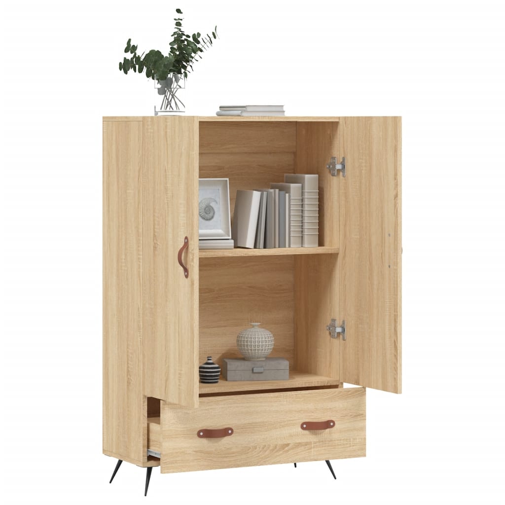 Visoka komoda boja hrasta 69,5 x 31 x 115 cm konstruirano drvo
