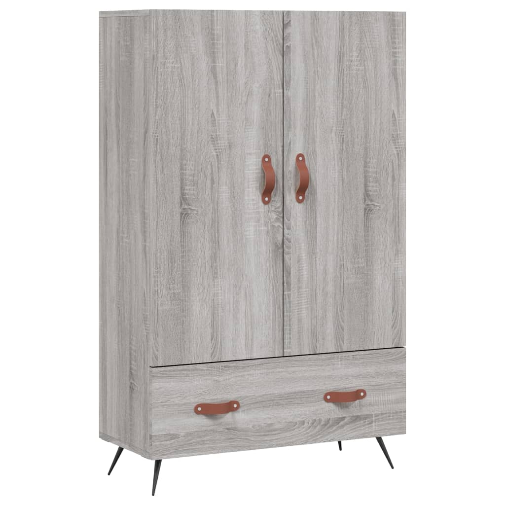 Visoka komoda siva boja hrasta 69,5x31x115 cm konstruirano drvo