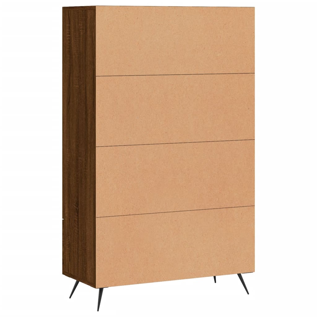 Visoka komoda smeđa boja hrasta 69,5x31x115cm konstruirano drvo