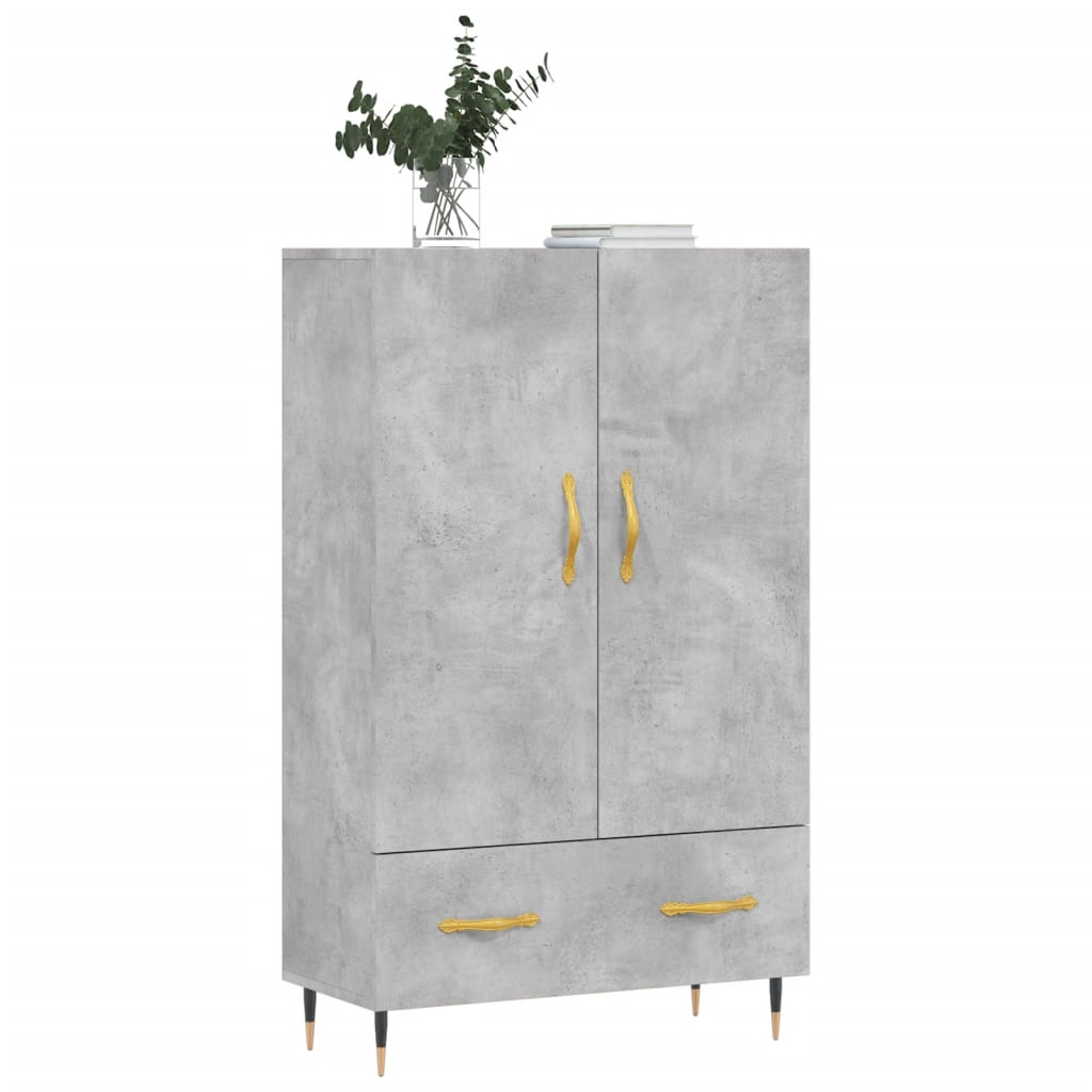 Visoka komoda boja betona 69,5 x 31 x 115 cm konstruirano drvo