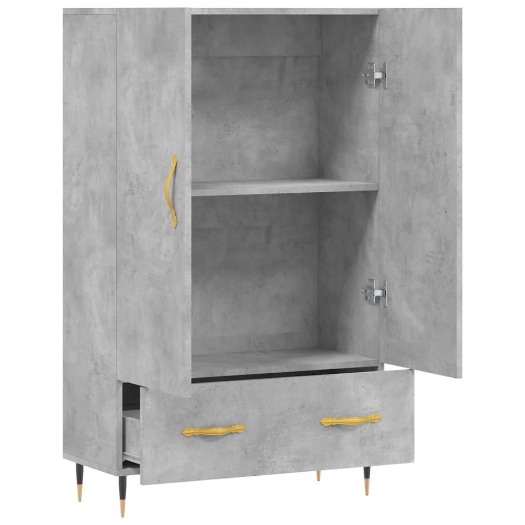 Visoka komoda boja betona 69,5 x 31 x 115 cm konstruirano drvo