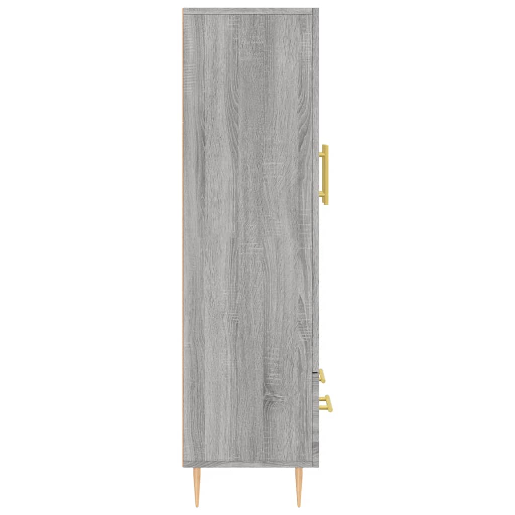 Visoka komoda siva boja hrasta 69,5x31x115 cm konstruirano drvo
