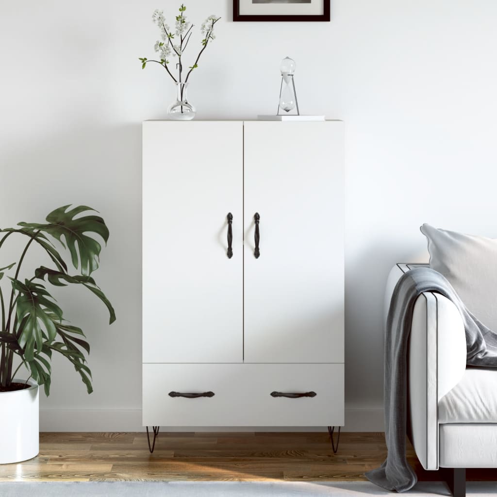 Visoka komoda bijela 69,5 x 31 x 115 cm od konstruiranog drva