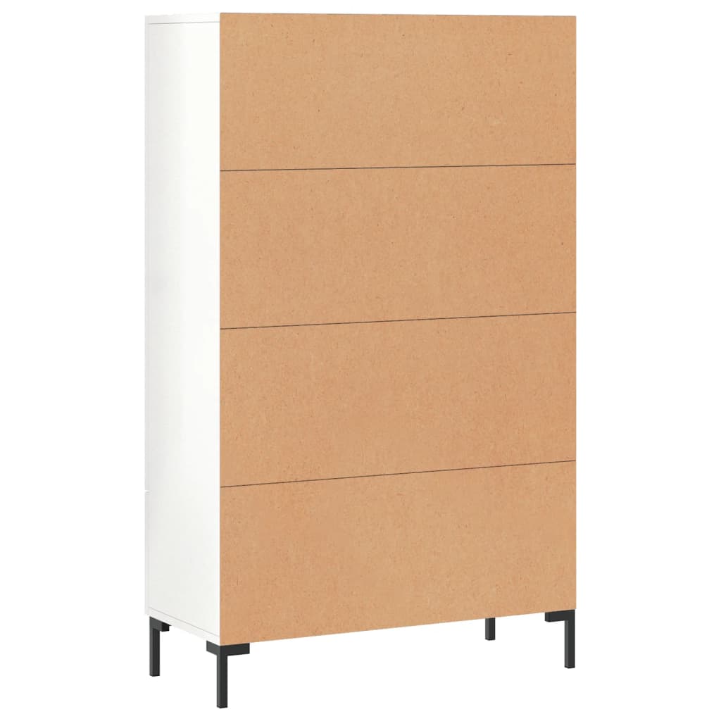 Visoka komoda sjajna bijela 69,5x31x115 cm konstruirano drvo