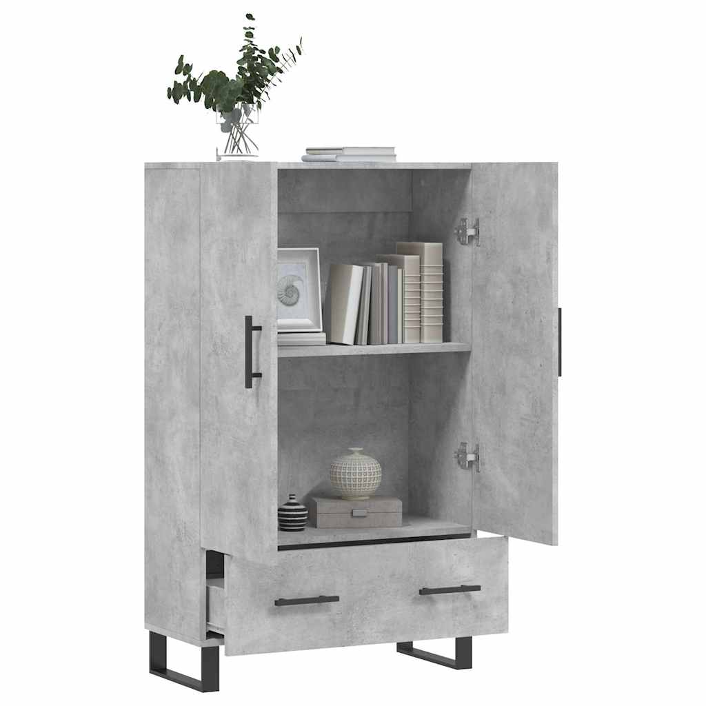 Visoka komoda boja betona 69,5 x 31 x 115 cm konstruirano drvo