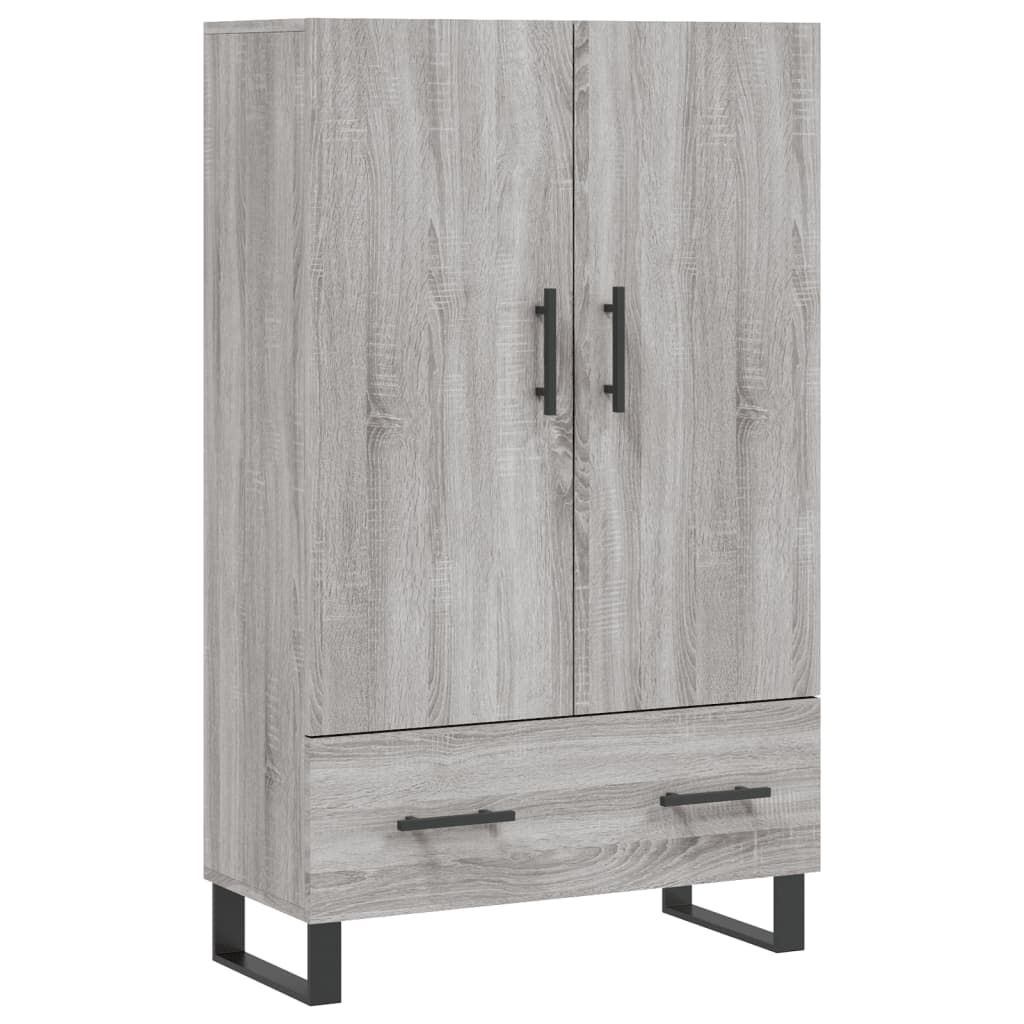 Visoka komoda siva boja hrasta 69,5x31x115 cm konstruirano drvo