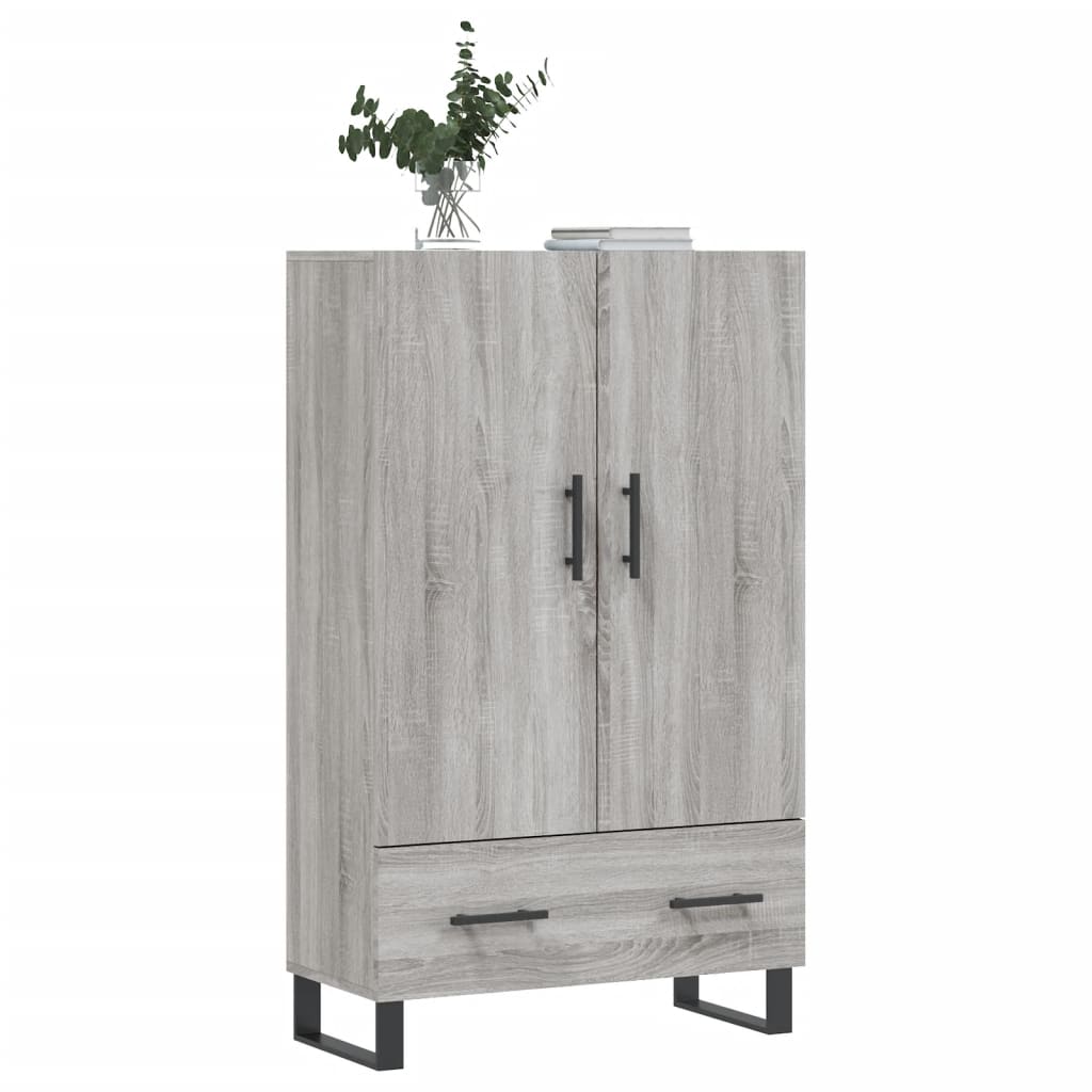 Visoka komoda siva boja hrasta 69,5x31x115 cm konstruirano drvo