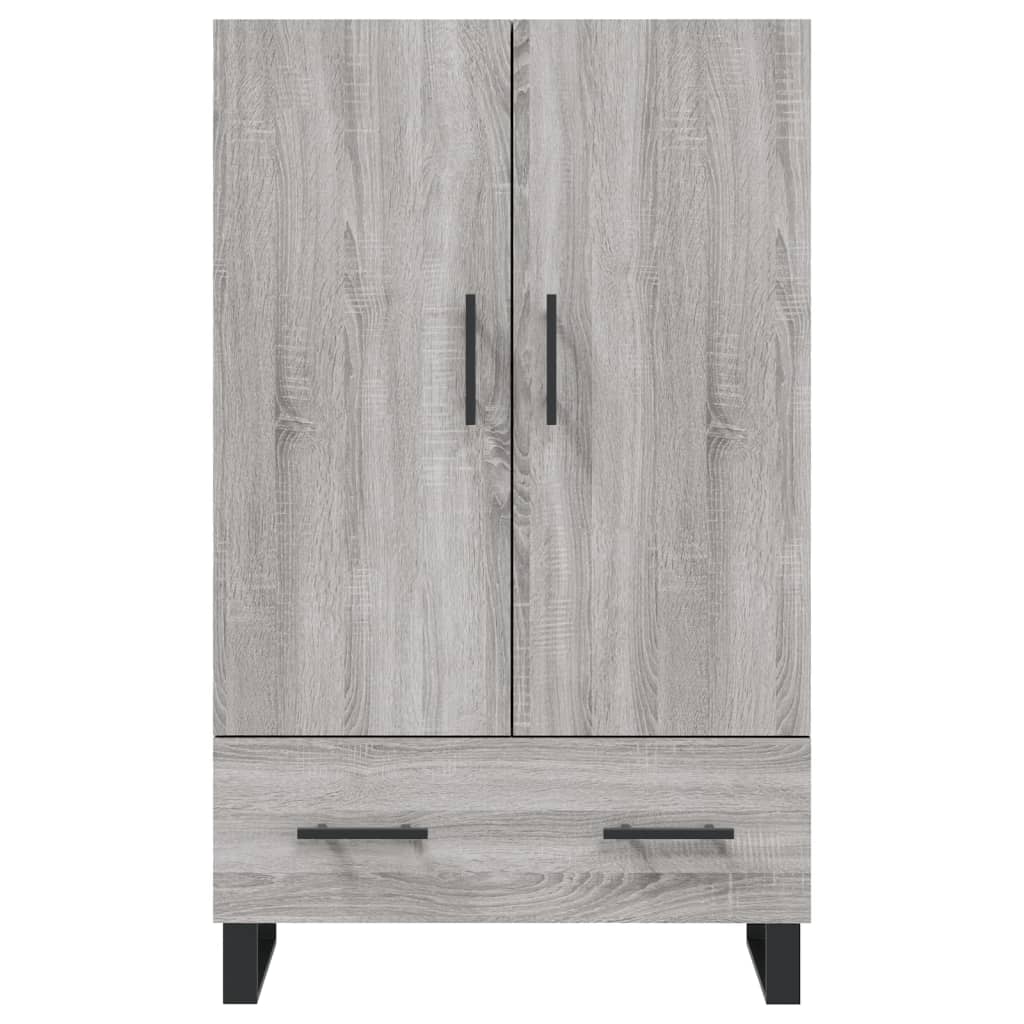 Visoka komoda siva boja hrasta 69,5x31x115 cm konstruirano drvo