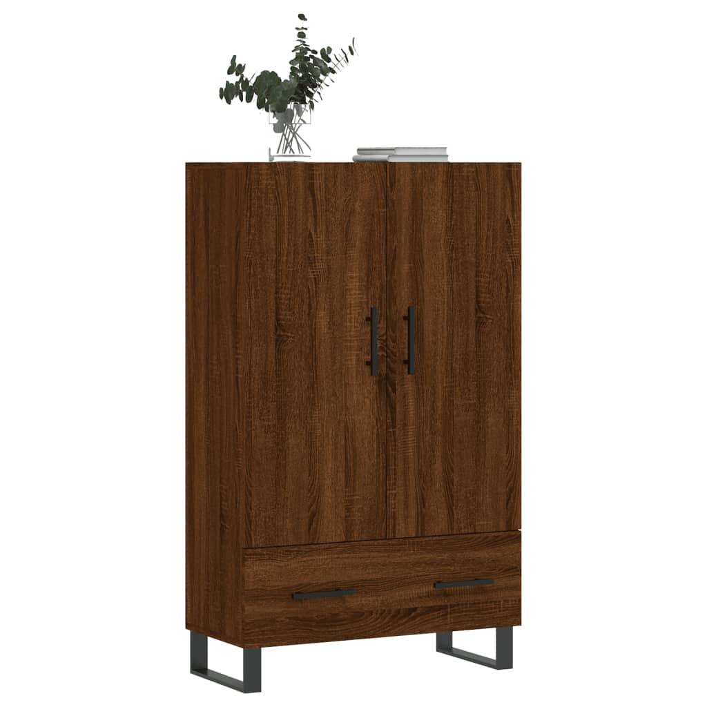Visoka komoda smeđa boja hrasta 69,5x31x115cm konstruirano drvo