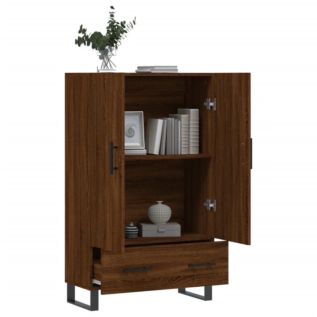 Visoka komoda smeđa boja hrasta 69,5x31x115cm konstruirano drvo