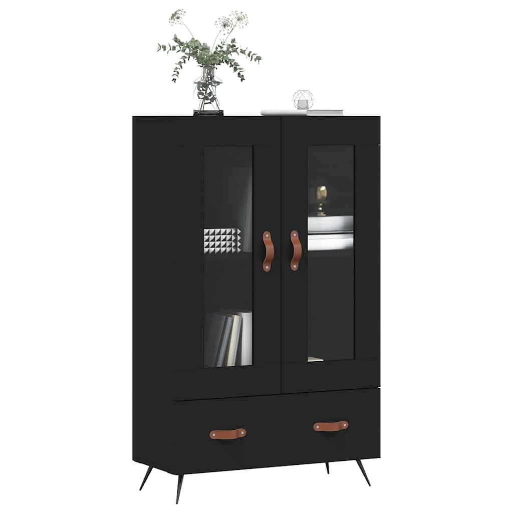 Visoka komoda crna 69,5 x 31 x 115 cm od konstruiranog drva