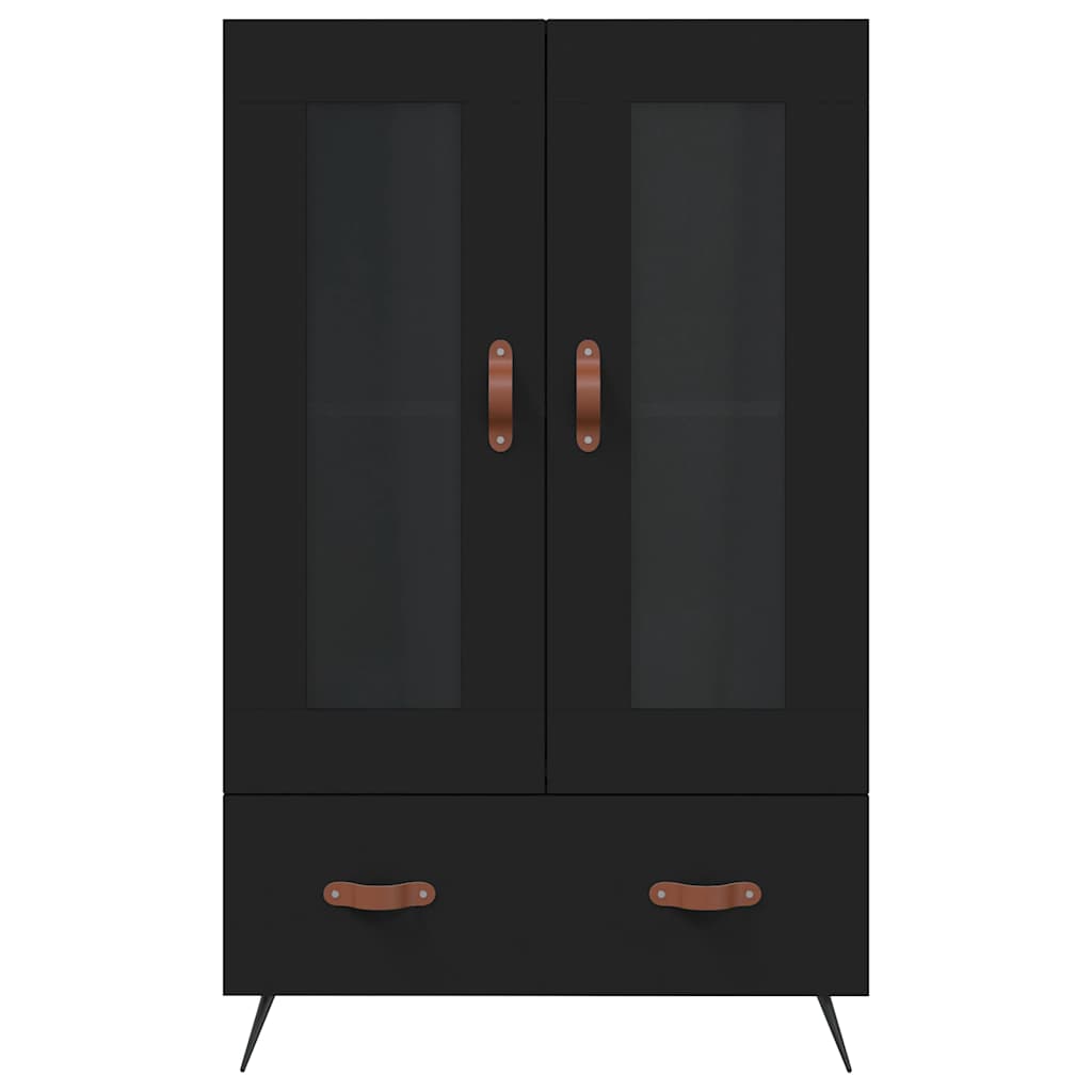 Visoka komoda crna 69,5 x 31 x 115 cm od konstruiranog drva