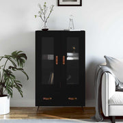 Visoka komoda crna 69,5 x 31 x 115 cm od konstruiranog drva